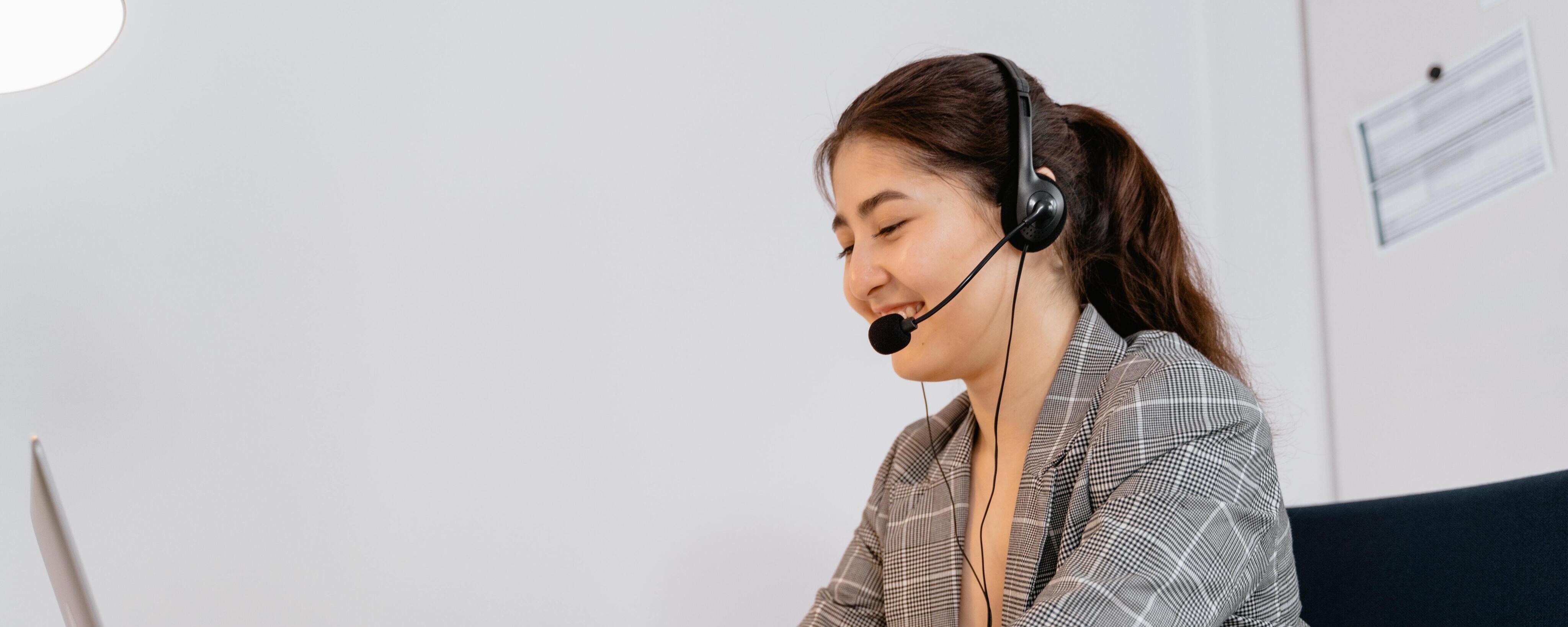 stock image of person answering the phone